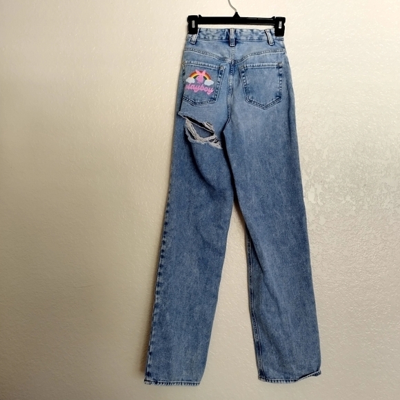 Playboy By PacSun Light Blue Back Slash Boyfriend Jeans sz 23 - Picture 7 of 8